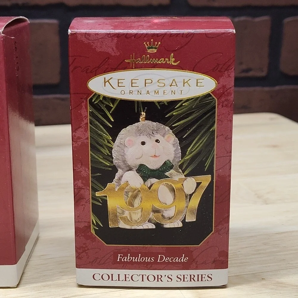 Vintage 4 Hallmark Keepsake Ornament Santa's Merry Path Folk art Hershey's